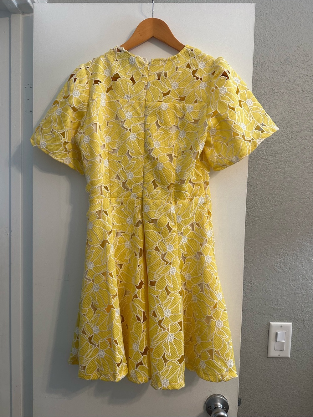 Vici Yellow Floral Lace Fit & Flare Mini Dress - Picture 3 of 7